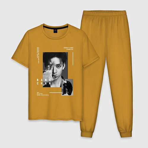 Мужская пижама Stray kids Bang Chan / Горчичный – фото 1