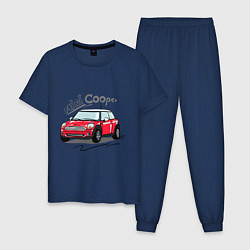 Пижама хлопковая мужская Mini Cooper цвета тёмно-синий — фото 1