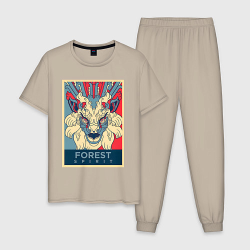 Мужская пижама Принцесса Мононоке лесной дух / Миндальный – фото 1