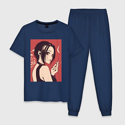 Пижама хлопковая мужская Нана Осаки Вокалистка, цвет: тёмно-синий