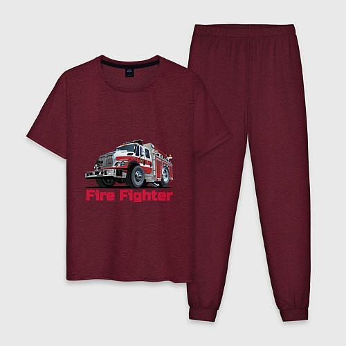 Мужская пижама Fire fighter / Меланж-бордовый – фото 1
