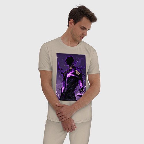 Мужская пижама Поднятие уровня в одиночку Джину Сон теневая броня / Миндальный – фото 3