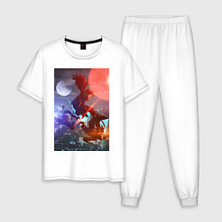 Пижама хлопковая мужская Моя геройская академия Кацуки Бакуго Идзуку Мидори, цвет: белый