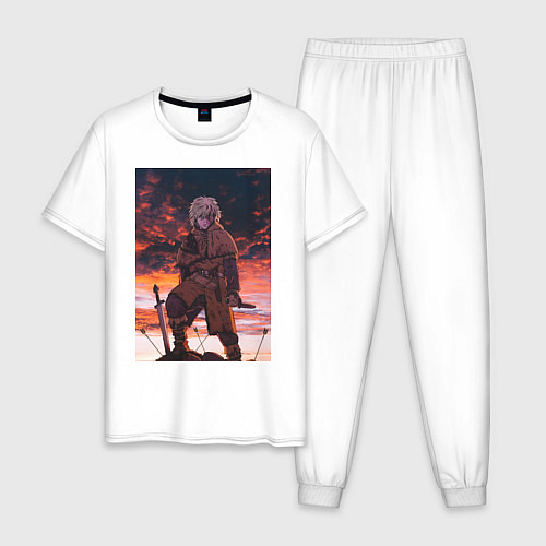 Мужская пижама Сага о Винланде Торфинн исландский воин / Белый – фото 1