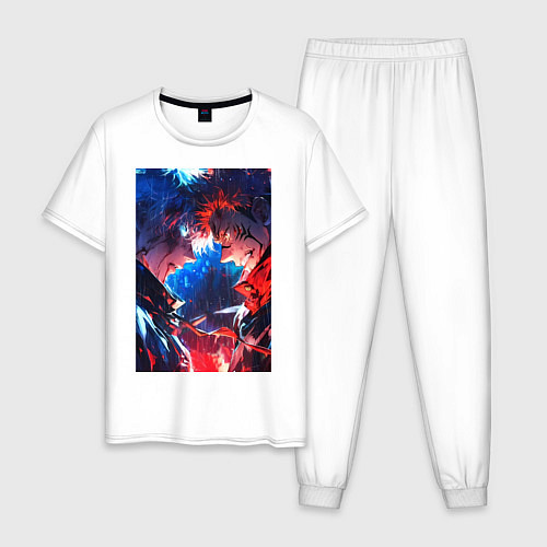 Мужская пижама Магическая битва Сатору Годзё Сукуна Рёмэн / Белый – фото 1