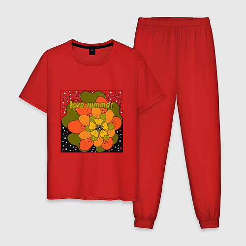 Мужская пижама Love summer / Красный – фото 1