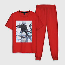 Пижама хлопковая мужская Моя геройская академия Даби Злодей, цвет: красный