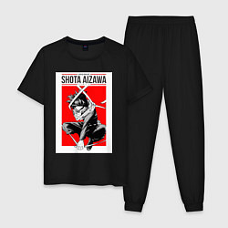 Пижама хлопковая мужская Моя геройская академия Сёта Айдзава, цвет: черный