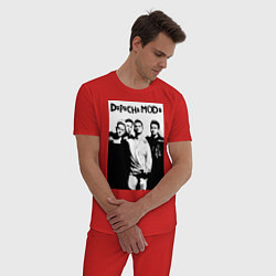 Пижама хлопковая мужская Depeche mode all, цвет: красный — фото 2