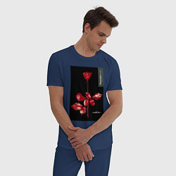 Пижама хлопковая мужская Depeche mode rose, цвет: тёмно-синий — фото 2