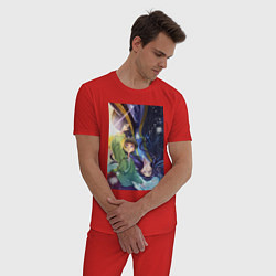 Пижама хлопковая мужская Монолог фармацевта Маомао Жэньши, цвет: красный — фото 2