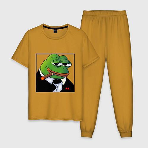 Мужская пижама Пепе буржуй в смокинге / Горчичный – фото 1