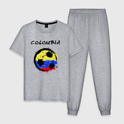 Пижама хлопковая мужская Сборная Колумбии, цвет: меланж