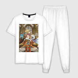 Пижама хлопковая мужская Хвост Феи Нацу Драгнил король арт, цвет: белый
