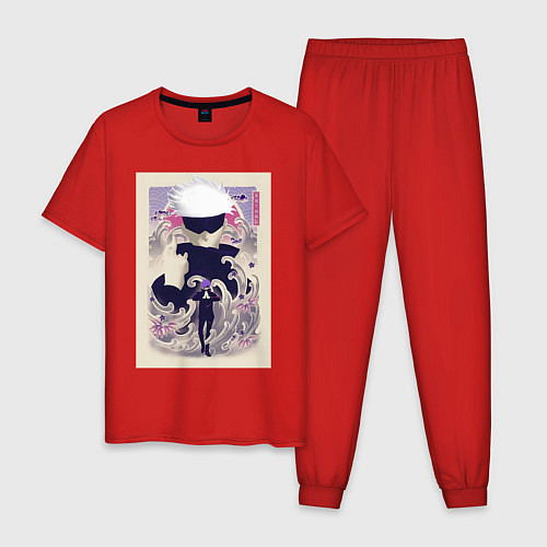 Мужская пижама Магическая битва Сатору Годзё арт повязка / Красный – фото 1