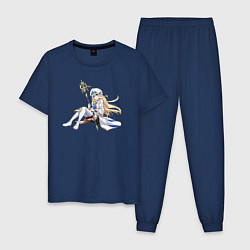 Пижама хлопковая мужская Жрица из аниме Убийца Гоблинов, цвет: тёмно-синий