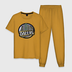 Пижама хлопковая мужская Dallas USA, цвет: горчичный