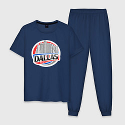 Пижама хлопковая мужская Dallas - USA, цвет: тёмно-синий