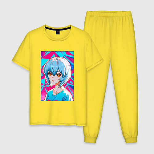 Мужская пижама Аянами Рей аниме девушка с короткими волосами / Желтый – фото 1