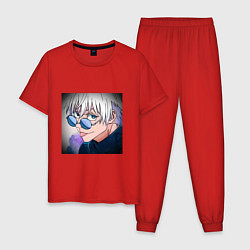 Пижама хлопковая мужская Годжо, цвет: красный