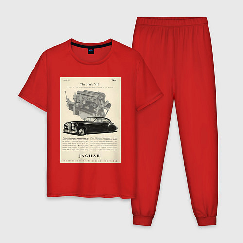 Мужская пижама Jaguar авто / Красный – фото 1