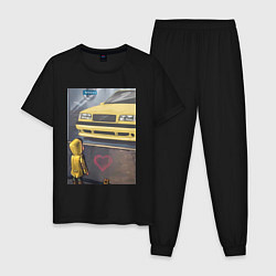Пижама хлопковая мужская Volvo авто, цвет: черный