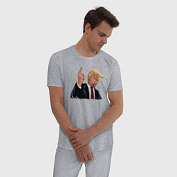 Пижама хлопковая мужская Речь Трампа, цвет: меланж — фото 2