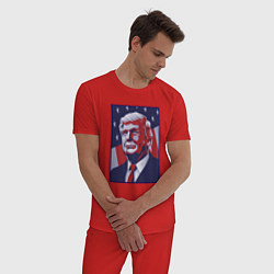 Пижама хлопковая мужская Дональд Трамп, цвет: красный — фото 2
