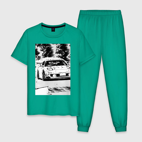 Мужская пижама Mazda rx-7 автомобиль гоночный / Зеленый – фото 1