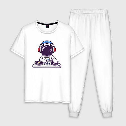 Мужская пижама Космонавт диджей / Белый – фото 1