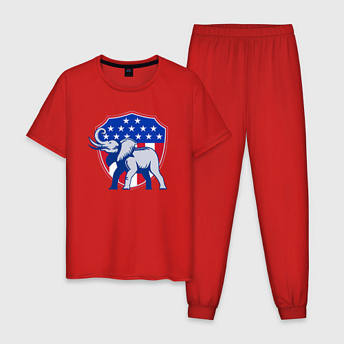 Мужская пижама Слон США / Красный – фото 1