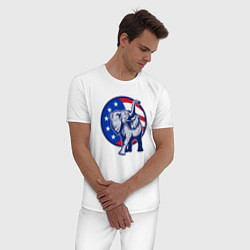 Пижама хлопковая мужская USA elephant, цвет: белый — фото 2
