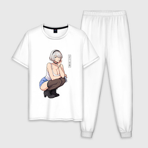 Мужская пижама Современная 2b - Nier automata / Белый – фото 1