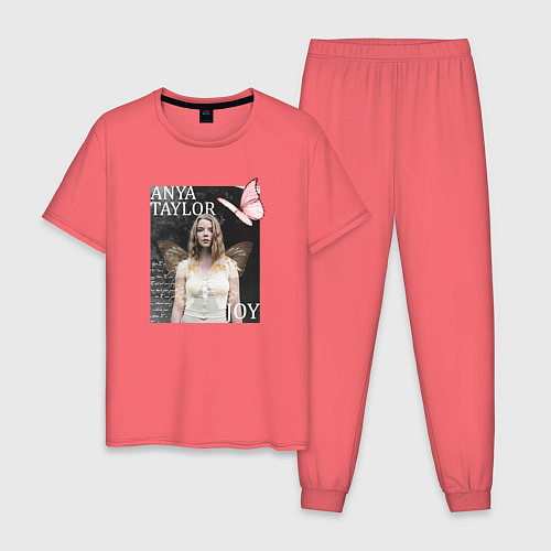 Мужская пижама Аня Тейлор - Джой / Коралловый – фото 1