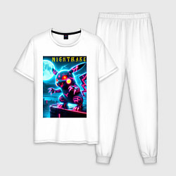Пижама хлопковая мужская Pikachu - nightmare, цвет: белый