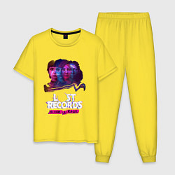 Пижама хлопковая мужская Персонажи Lost records bloom and rage, цвет: желтый