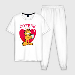 Мужская пижама Coffee is love Гарфилд