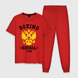 Пижама хлопковая мужская Boxing Russia Team, цвет: красный