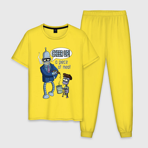 Мужская пижама Bender - cheer up a piece of meat / Желтый – фото 1