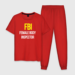 Мужская пижама FBI white text