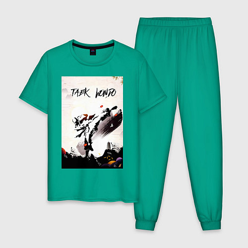 Мужская пижама Тхэквондо боец / Зеленый – фото 1