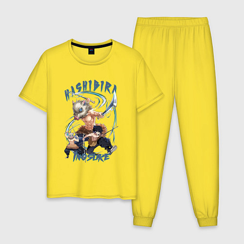 Мужская пижама Клинок рассекающий демонов Hashibira Inosuke / Желтый – фото 1