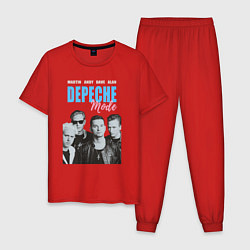 Пижама хлопковая мужская Depeche Mode Vintage, цвет: красный