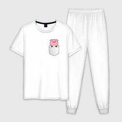 Мужская пижама Розовый поросенок в кармане