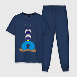 Пижама хлопковая мужская Тело морячка, цвет: тёмно-синий