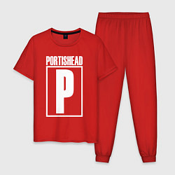 Пижама хлопковая мужская Portishead, цвет: красный