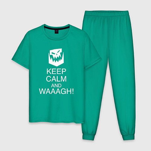 Мужская пижама Warhammer keep calm and waaagh / Зеленый – фото 1