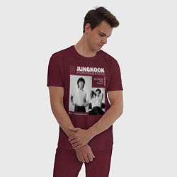 Пижама хлопковая мужская Jungkook bts seven, цвет: меланж-бордовый — фото 2