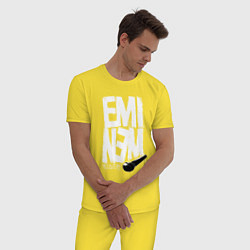 Пижама хлопковая мужская Eminem - microphone, цвет: желтый — фото 2