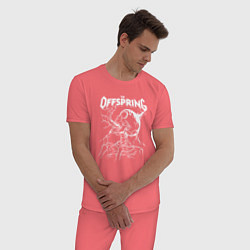 Пижама хлопковая мужская The offspring - Supercharged, цвет: коралловый — фото 2